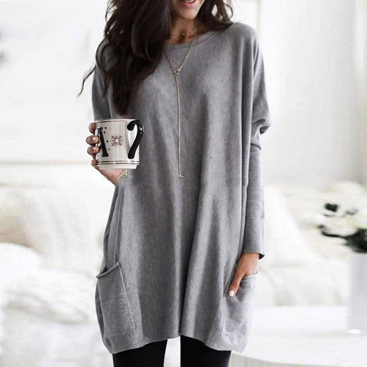 Sarah | Damen Oversize Strickkleid mit Taschen