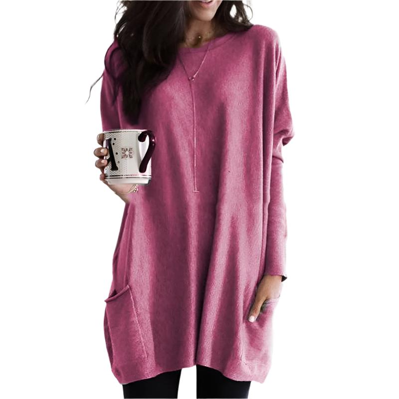 Sarah | Damen Oversize Strickkleid mit Taschen