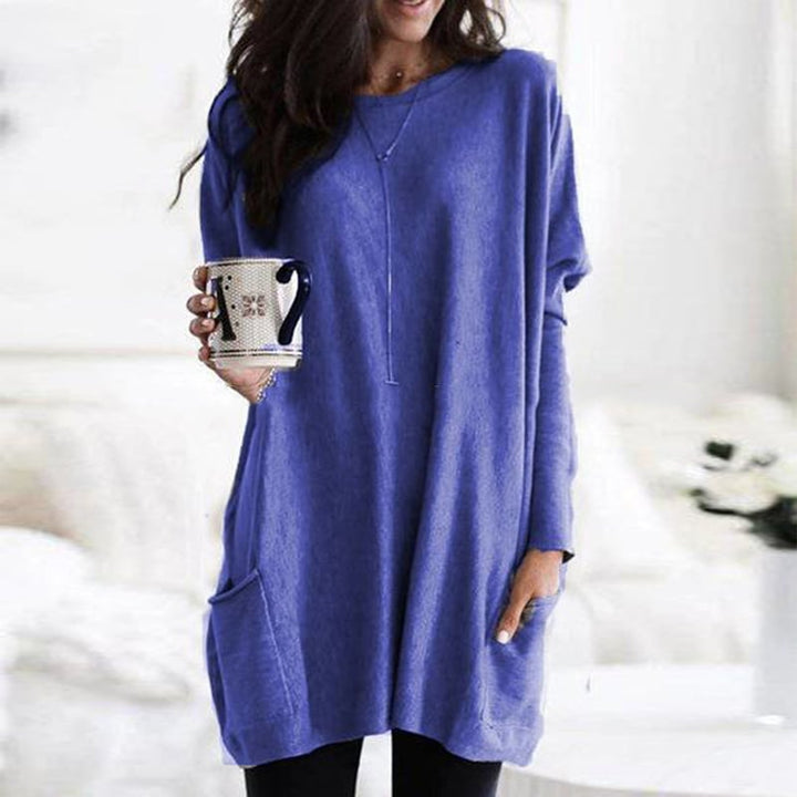 Sarah | Damen Oversize Strickkleid mit Taschen
