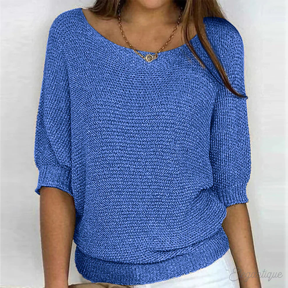 Lina | Strickpullover mit Rundhalsausschnitt