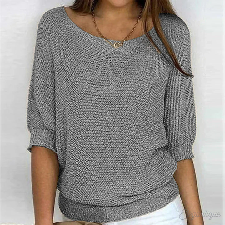 Lina | Strickpullover mit Rundhalsausschnitt