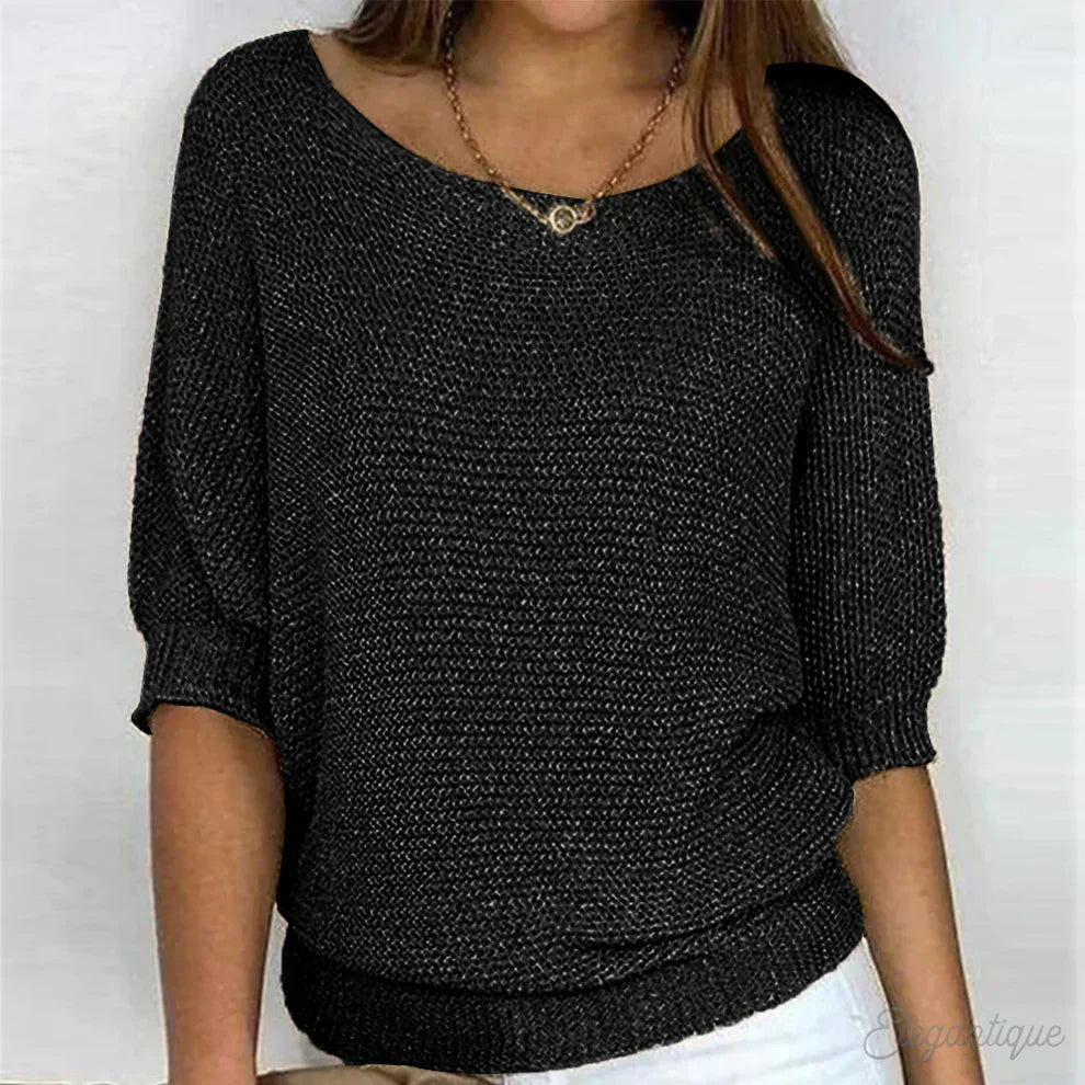 Lina | Strickpullover mit Rundhalsausschnitt