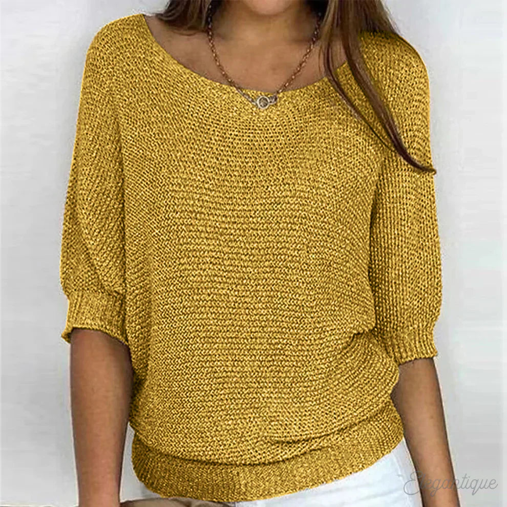 Lina | Strickpullover mit Rundhalsausschnitt