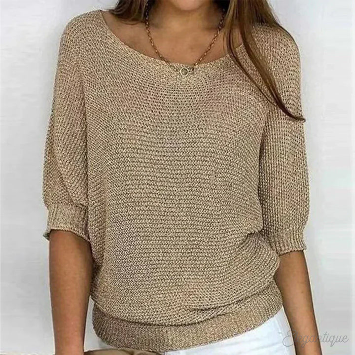 Lina | Strickpullover mit Rundhalsausschnitt