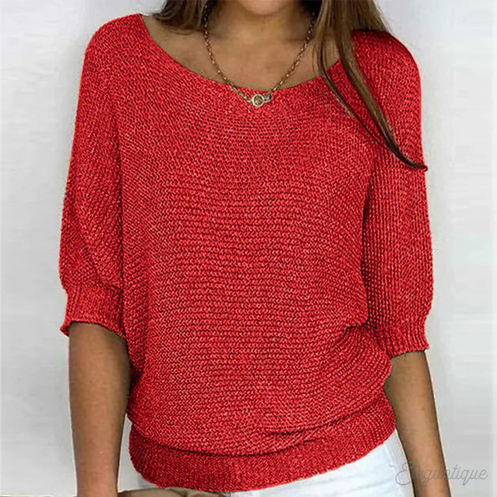 Lina | Strickpullover mit Rundhalsausschnitt