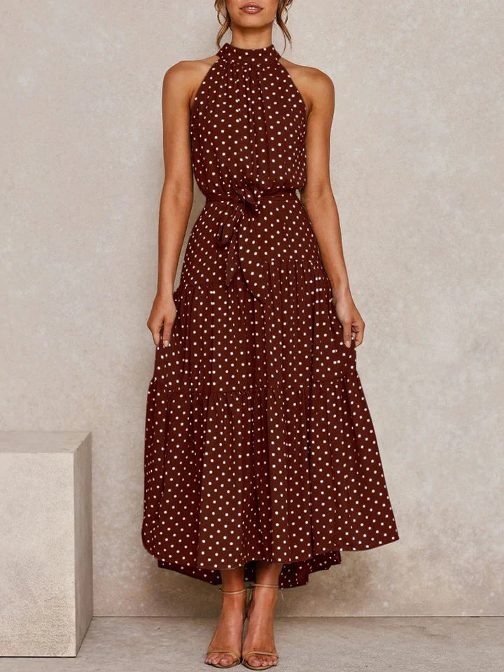 Rosalie | Elegantes Maxikleid mit Neckholder und Print